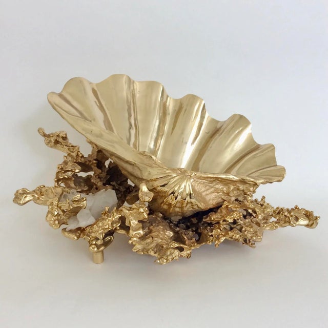 Bronze & Quartz Table Centrepiece by Claude Victor Boeltz, 1970s For Sale - Image 13 of 13