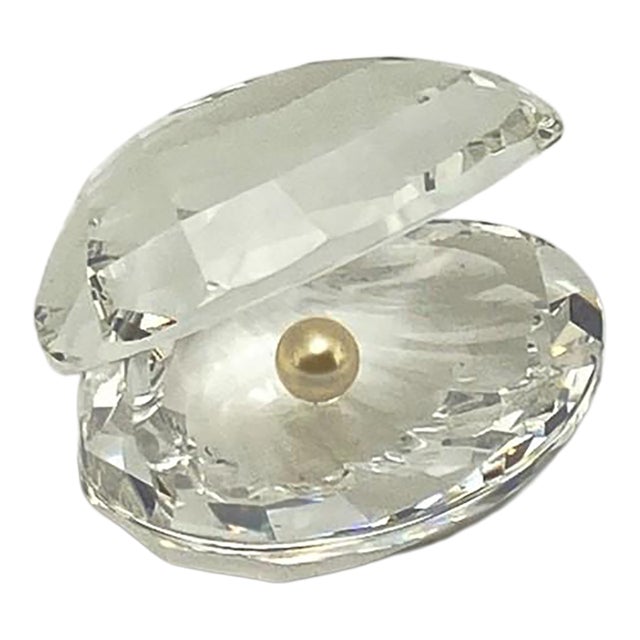 Swarovski Crystal Oyster Shell With Pearl Figurine (#014389 Original Box, Certificate of Authenticity) For Sale