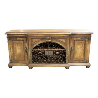 Accents of Salado Rustic Mediterranean Sideboard W/Scrolling Iron Doors For Sale