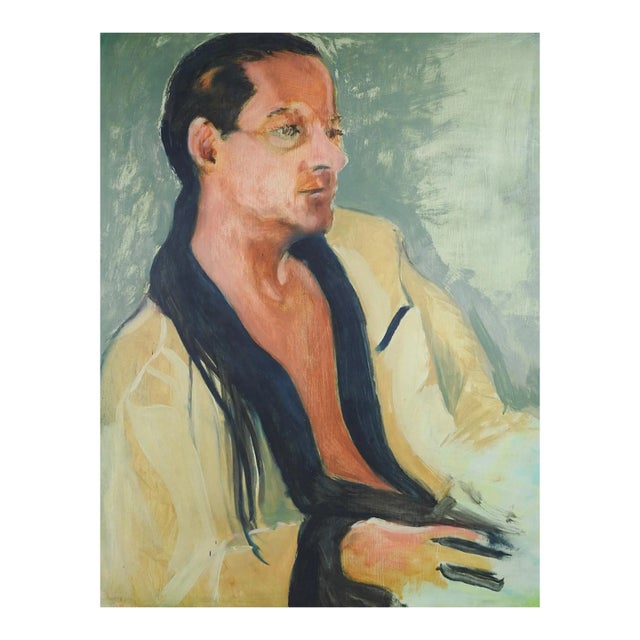 Mid 20th Century Portrait of Man in Robe Painting For Sale