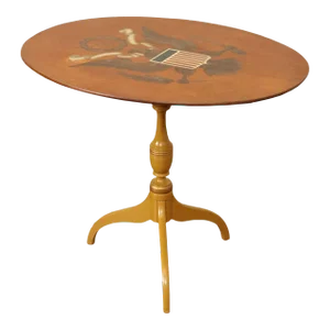 L. Hitchcock Federal Style Eagle Stenciled Tilt-Top Table