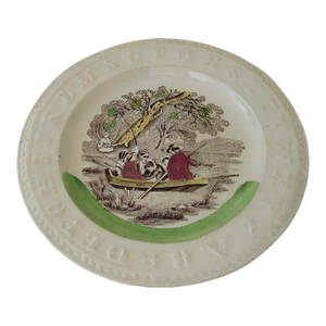 Mid 19th Century English Child's Alphabet Plate by Edge Malkin
