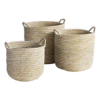 Rivergrass Round Baskets With Handles, Set Of 3 For Sale