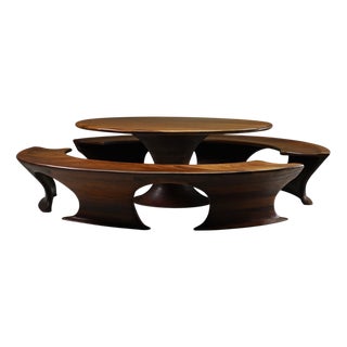 Oval Dining Set by Marc Van Rampeberg for Rampelberg Designs, 1990s, Set of 3 For Sale