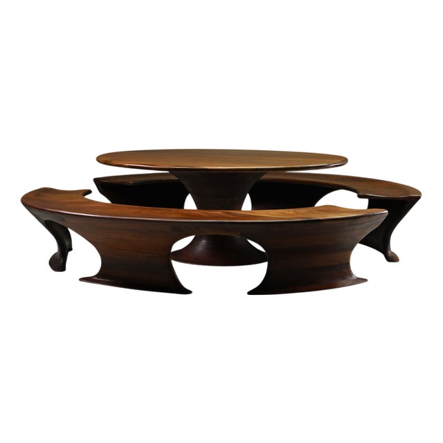 Oval Dining Set by Marc Van Rampeberg for Rampelberg Designs, 1990s, Set of 3 For Sale