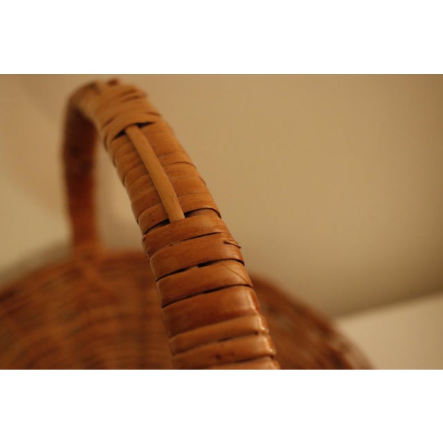 Handmade Vintage French Provincial Wicker Gathering Flower Basket For Sale - Image 6 of 11