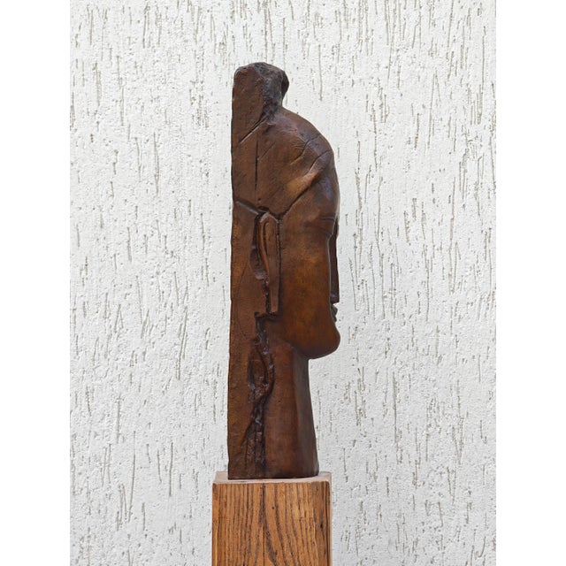 1990s After Amedeo Modigliani, Tête de Femme, Bronze Sculpture For Sale - Image 5 of 10