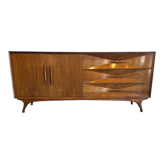 1960s Merton Gershun Walnut Low Dresser, Attributed For Sale