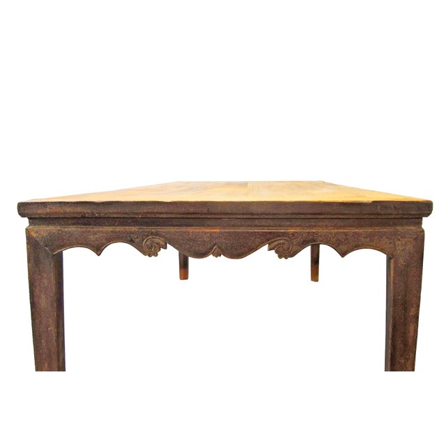 Antique Elm 82" Long Dining Table For Sale - Image 4 of 11