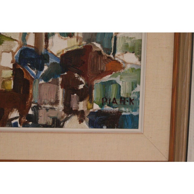Pia H. Campbell, Town, 1950s, Oil on Canvas, Framed For Sale - Image 13 of 18