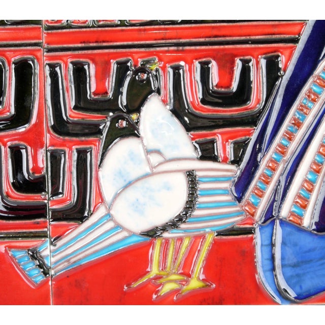 1980s Geisha Tile Wall Art Plaque For Sale - Image 4 of 9