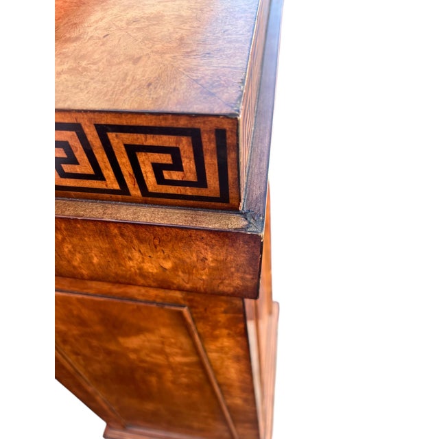 Large Burl Wood Pedestal Greek Key Design For Sale - Image 16 of 17