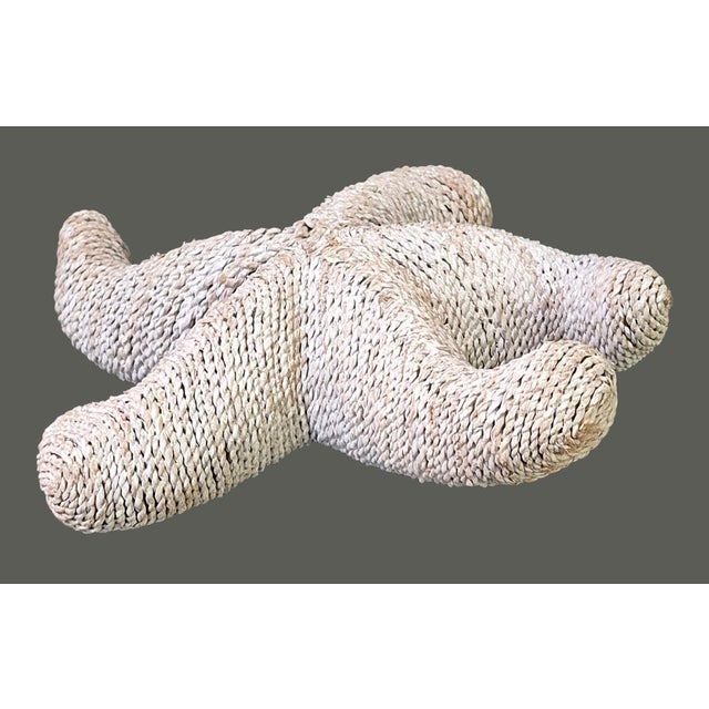 Vintage Nautical Coastal Décor Woven Wicker Wall Hanging Star Fish For Sale - Image 6 of 8