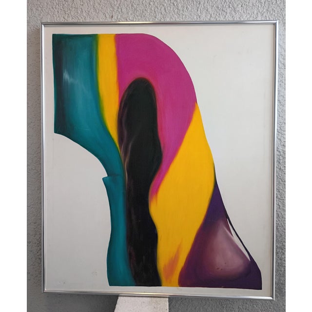 Large 1970s Mid-Century Color Field Abstract Painting by John David Rigsby For Sale - Image 4 of 10