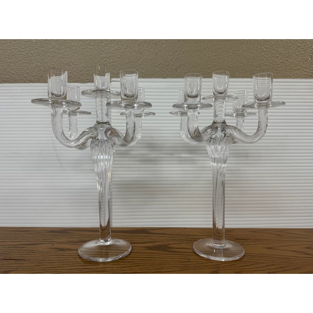 Crystal Taper Candelabras, Pair For Sale In San Francisco - Image 6 of 12