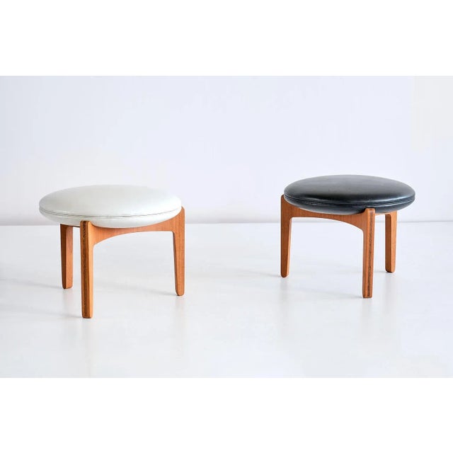 This striking pair of stools was designed by Sven Ellekaer and produced by Christian Linneberg Møbelfabrik in Denmark,...