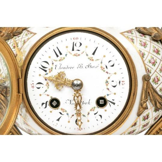 Few antique clocks combine provenance, craftsmanship, and visual drama the way this one does. Retailed by Theodore B....