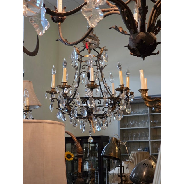 Antique Patinated Bronze Chandelier For Sale - Image 15 of 16