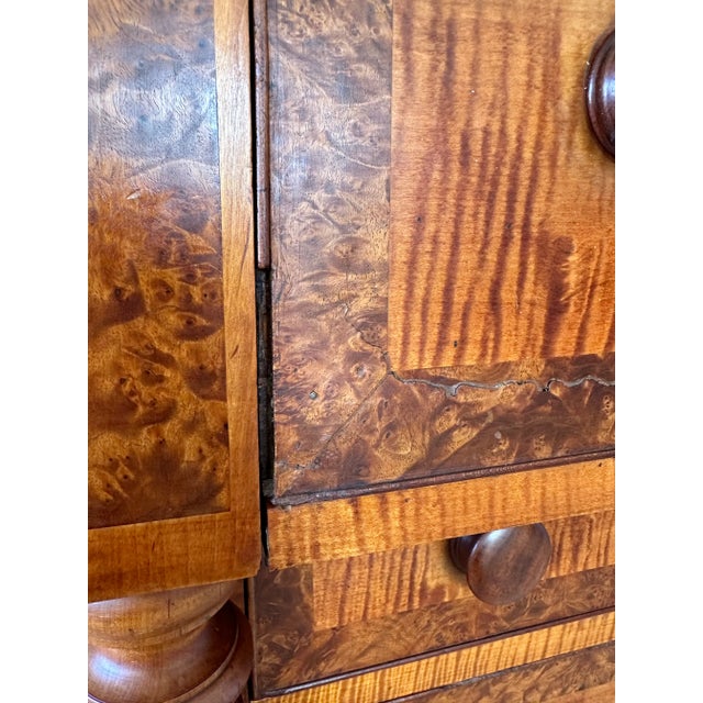 American Empire Tiger Maple & Birdseye Maple Chest of Drawers For Sale In Naples, FL - Image 6 of 13