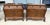 This impressive pair of Orleans International French-style nightstands features richly figured burled walnut drawer...