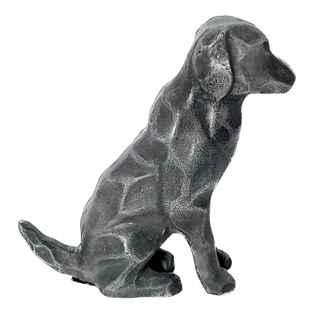 Vintage Cubist Style Sitting Dog Figurine For Sale