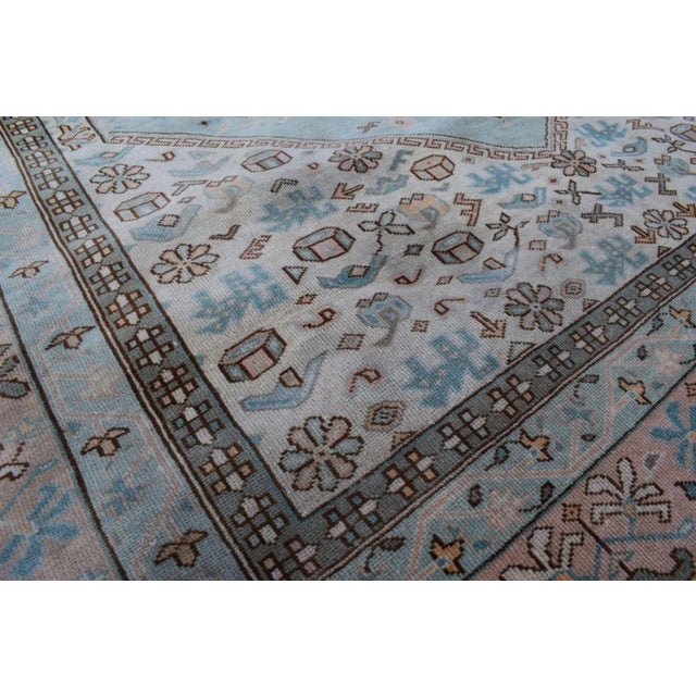 ative Turkish Soft Muted Color Oushak Dining Room Rug - 6′ × 8′8″ For Sale - Image 9 of 11