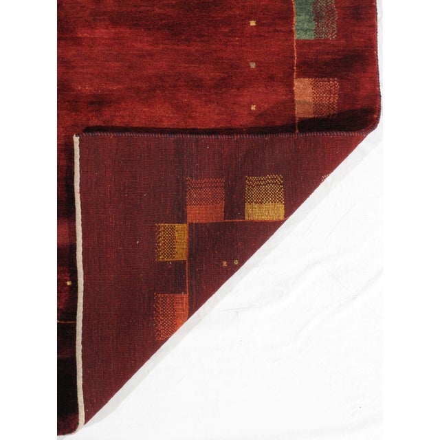 1980s Vintage Hand-Knotted Persian Gabbeh Rug 8'4" X 9'7" For Sale - Image 5 of 5
