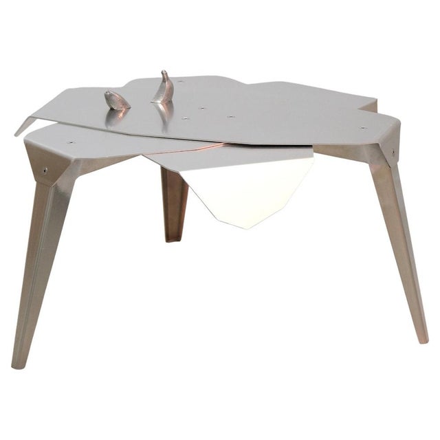 Folded Leaf Table in Bent and Folded Stainless Steel by Jacob Egeberg For Sale - Image 8 of 8