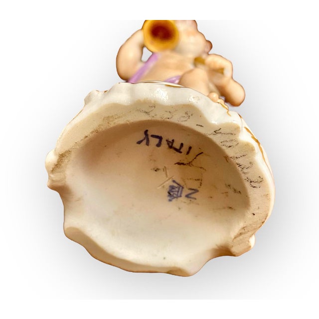 A Pair of Antique Italian Capodimonte Porcelain Cherubs For Sale - Image 6 of 12