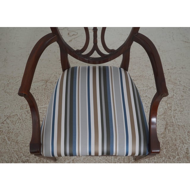 Set of 8 Henredon Mahogany Shield Back Dining Chairs For Sale - Image 9 of 18