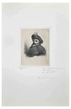 Alessandro Longhi, Tête d'Homme, Etching, Mid-18th Century