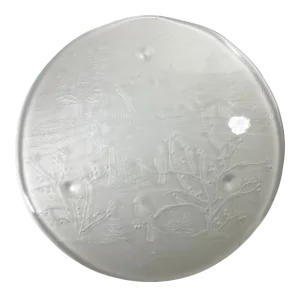 1970s American Glass Winter Scene Embossed Glass Serving Platter