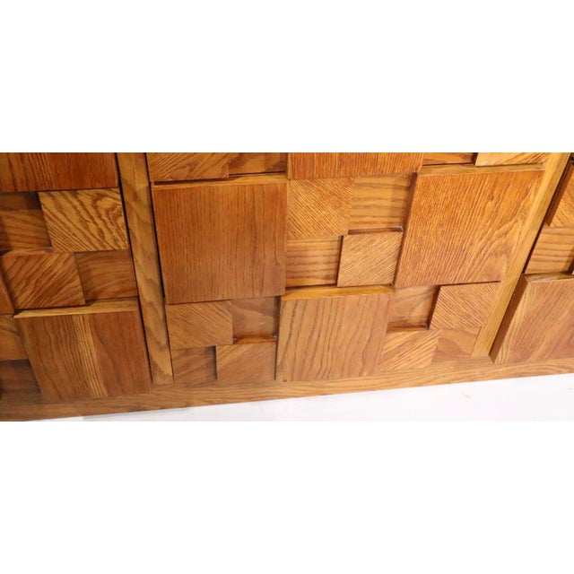 Brutalist Lane Staccato Block Front Nine Drawer Dresser C. 1970's For Sale - Image 9 of 17