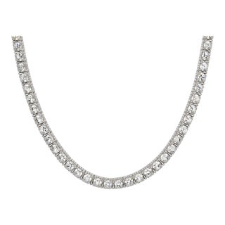 10k White Gold 46-5/8 CTTW Lab-Grown Diamond Men's Necklace, 22 In For Sale