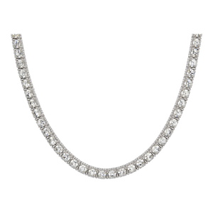 10k White Gold 46-5/8 CTTW Lab-Grown Diamond Men's Necklace, 22 In