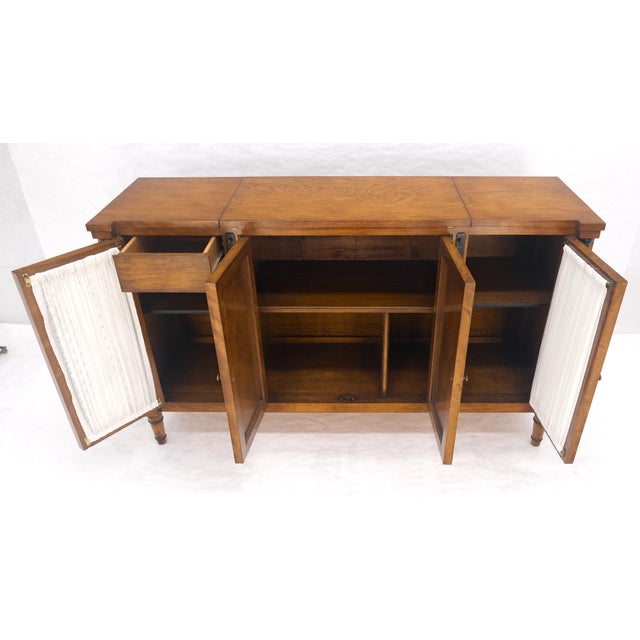 Flip Top Serving Tray Table 4 Doors Credenza Bar Server Sideboard MINT For Sale - Image 6 of 17