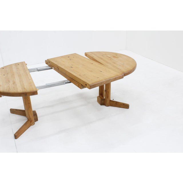 Vintage Dining Table and Dining Chairs in Pine and Papercord, 1970s, Set of 5 For Sale - Image 11 of 15