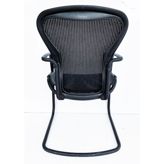 Herman Miller Aeron Ergonomic Side Chairs, Black Tubular Metal Frames