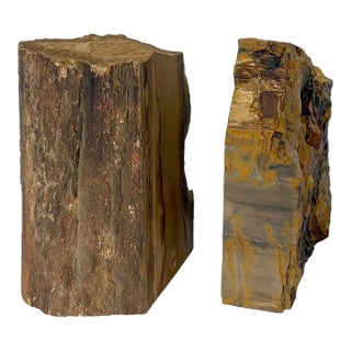 Vintage Wood Mismatched Bookends- A Pair For Sale