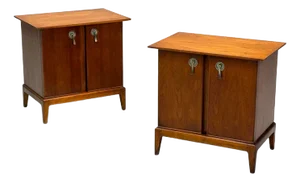 Maddox, Mid-Century Modern, Walnut, Stainless Steel, Nightstands, Usa, 1960s