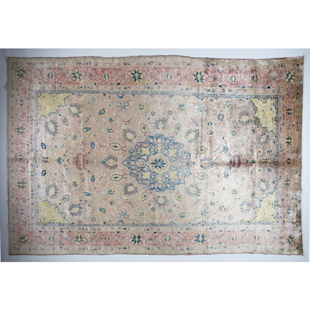 Tribal 1930s Muted Tone Tribal Rug -6' 9'' X 11' 11'' For Sale - Image 3 of 14