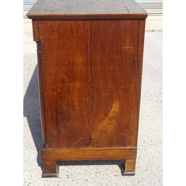 Antique Sideboard with Diamond-Shaped Wood Marquetry Top For Sale - Image 15 of 18