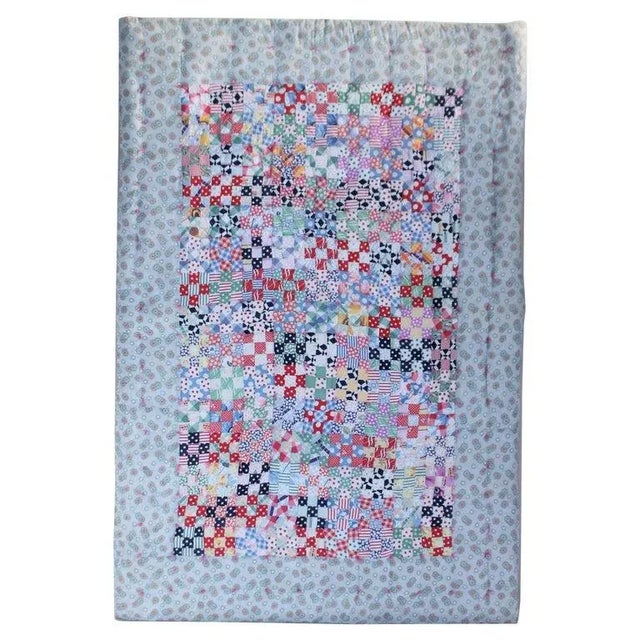 Mounted Postage Stamp Crib Quilt From Pennsylvania For Sale - Image 9 of 9