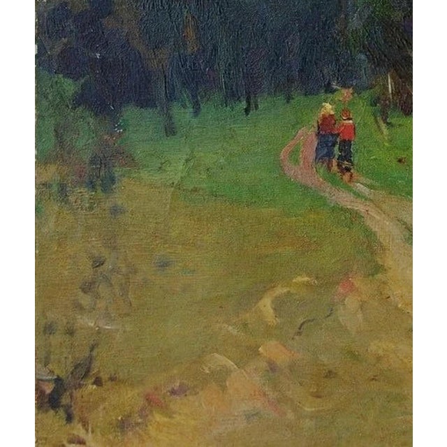 1960s Original Ukrainian Impressionism Painting: Woodland Scenery, 1962 60-50 For Sale - Image 5 of 6