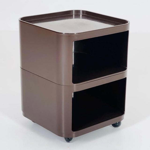 Brown Componibili Square Serving Trolley by Anna Castelli for Kartell, 1960s For Sale - Image 3 of 9