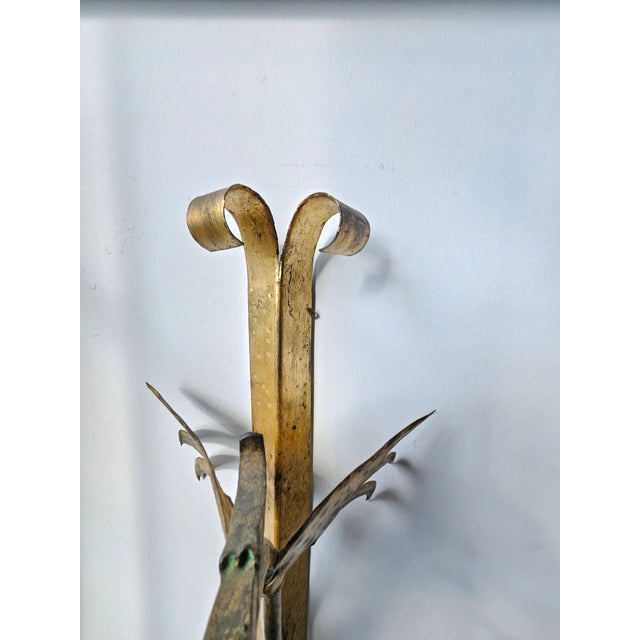 Large 5 Foot 1920's Hammered Ironand Copper Dragon Wall Sconce For Sale - Image 10 of 12