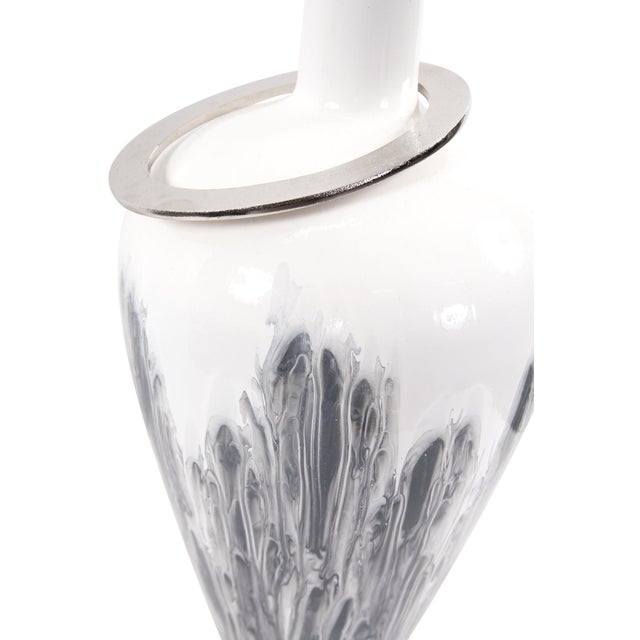 Metal Albrecht Thin Necked Glass Vase- Large For Sale - Image 7 of 11