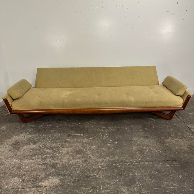Mid 20th Century Adrian Pearsall Gondola Sofa With Walnut Frame For Sale - Image 9 of 12