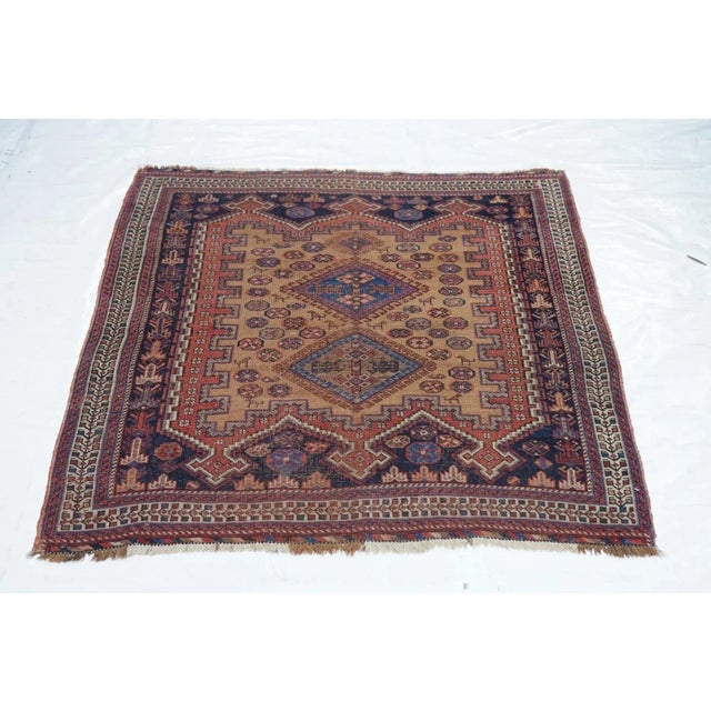 Antique Afshar Rug 3'11'' x 4'5'' For Sale - Image 10 of 11