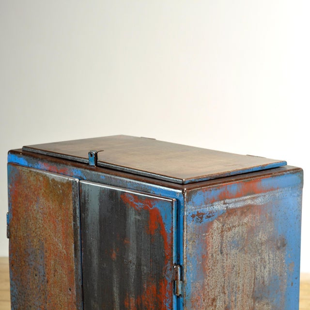 Vintage Industrial Iron Cabinet, 1970s For Sale - Image 9 of 15